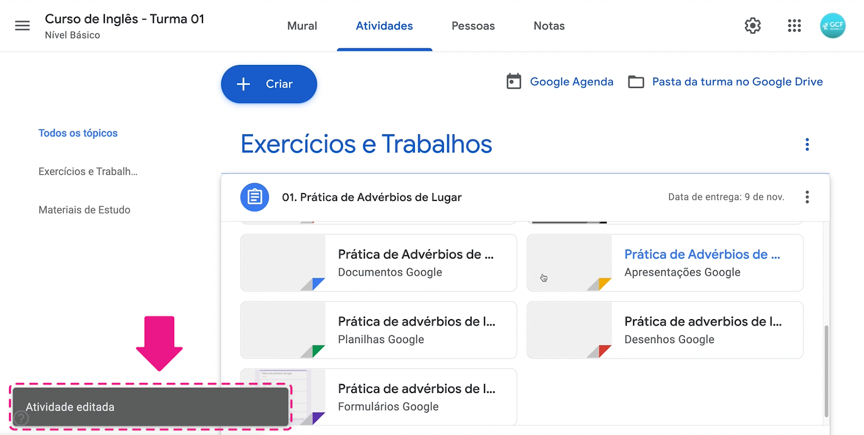 Como editar uma atividade já publicada no Google Sala de Aula 4